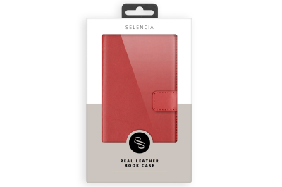 Selencia Echt Lederen Bookcase iPhone SE 4 - Rood