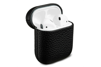 Accezz Echt Leren Case AirPods 1 / 2 - Zwart