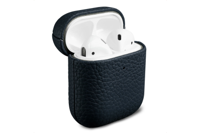 Accezz Echt Leren Case AirPods 1 / 2 - Donkerblauw
