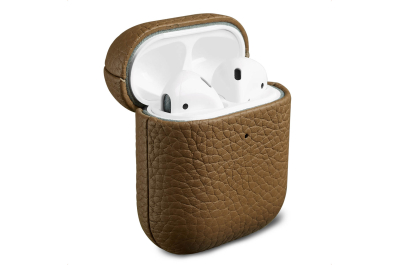 Accezz Echt Leren Case AirPods 1 / 2 - Taupe