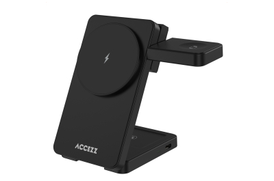 Accezz 3-in-1 Opvouwbare Draadloze MagSafe Oplader - Zwart