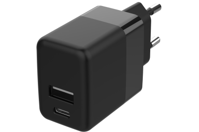 Accezz Wall Charger - Oplader - USB-C en USB aansluiting - Power Delivery - 20 Watt - Zwart