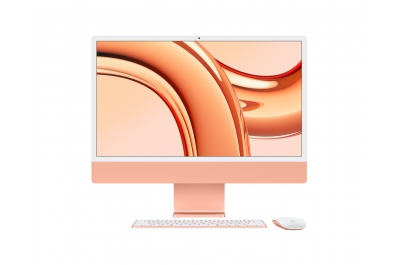Apple iMac Apple M M3 59,7 cm (23.5") 4480 x 2520 pixels 8 Go 512 Go SSD PC All-in-One macOS Sonoma Wi-Fi 6E (802.11ax) Orange