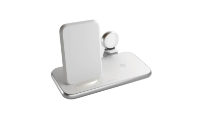 ZENS 4 in 1 Stand+Watch Aluminium Draadloze Oplader – Wit